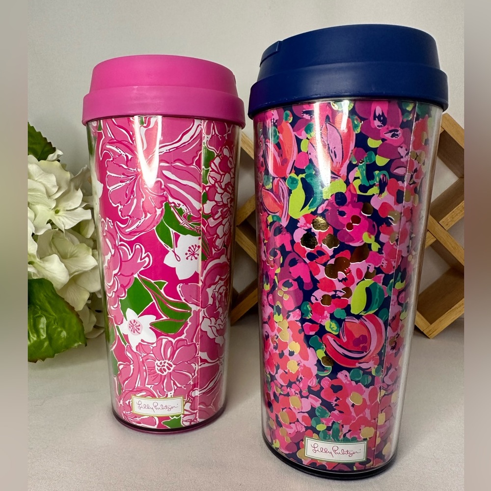 Lilly Pulitzer Thermal Mugs May Flowers/Wild Confetti 16 fl.oz./Set Of Two